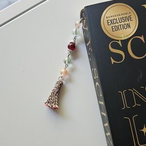 Set of 2 Colorful Beaded Bookmarks with Tassels